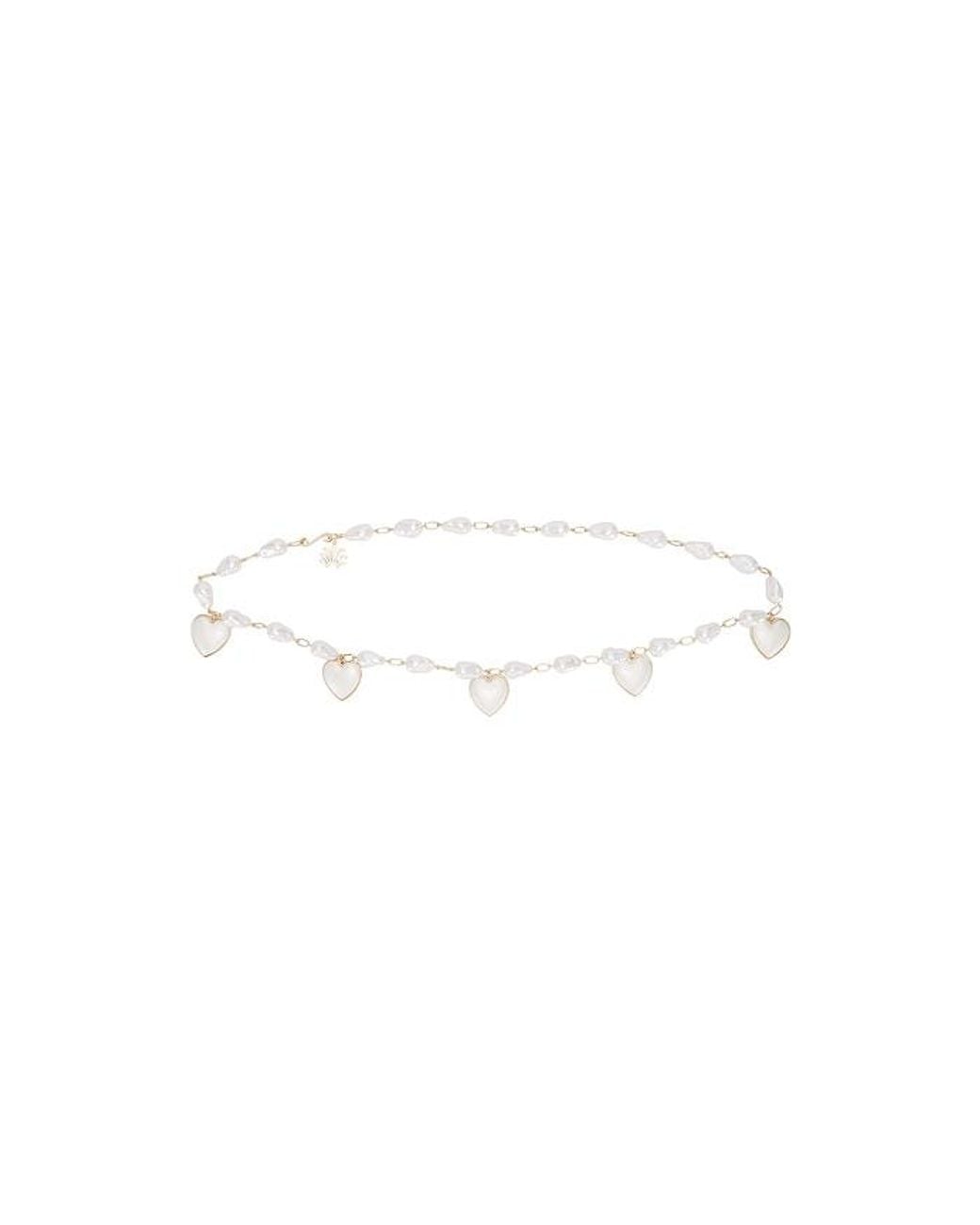 Lele Sadoughi Black Heart Charm Chain Belt