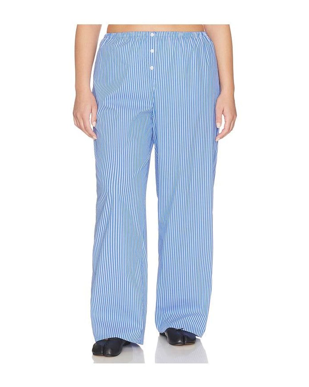 GOOD AMERICAN Blue Poplin Pull On Pants