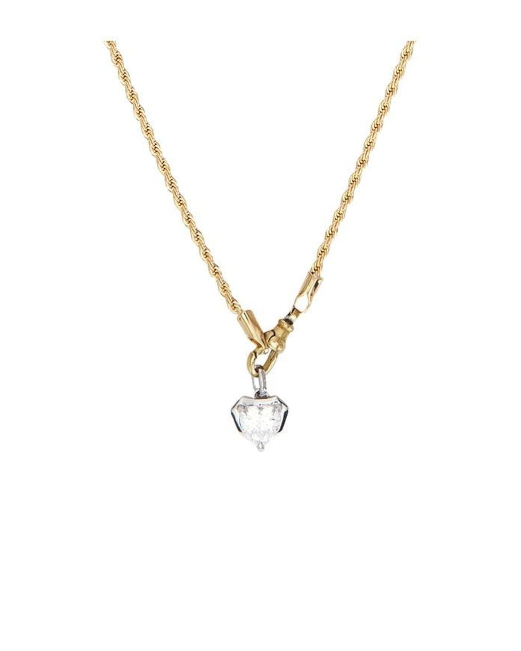 Shashi Metallic Heart Georgian Cut Pendant Necklace