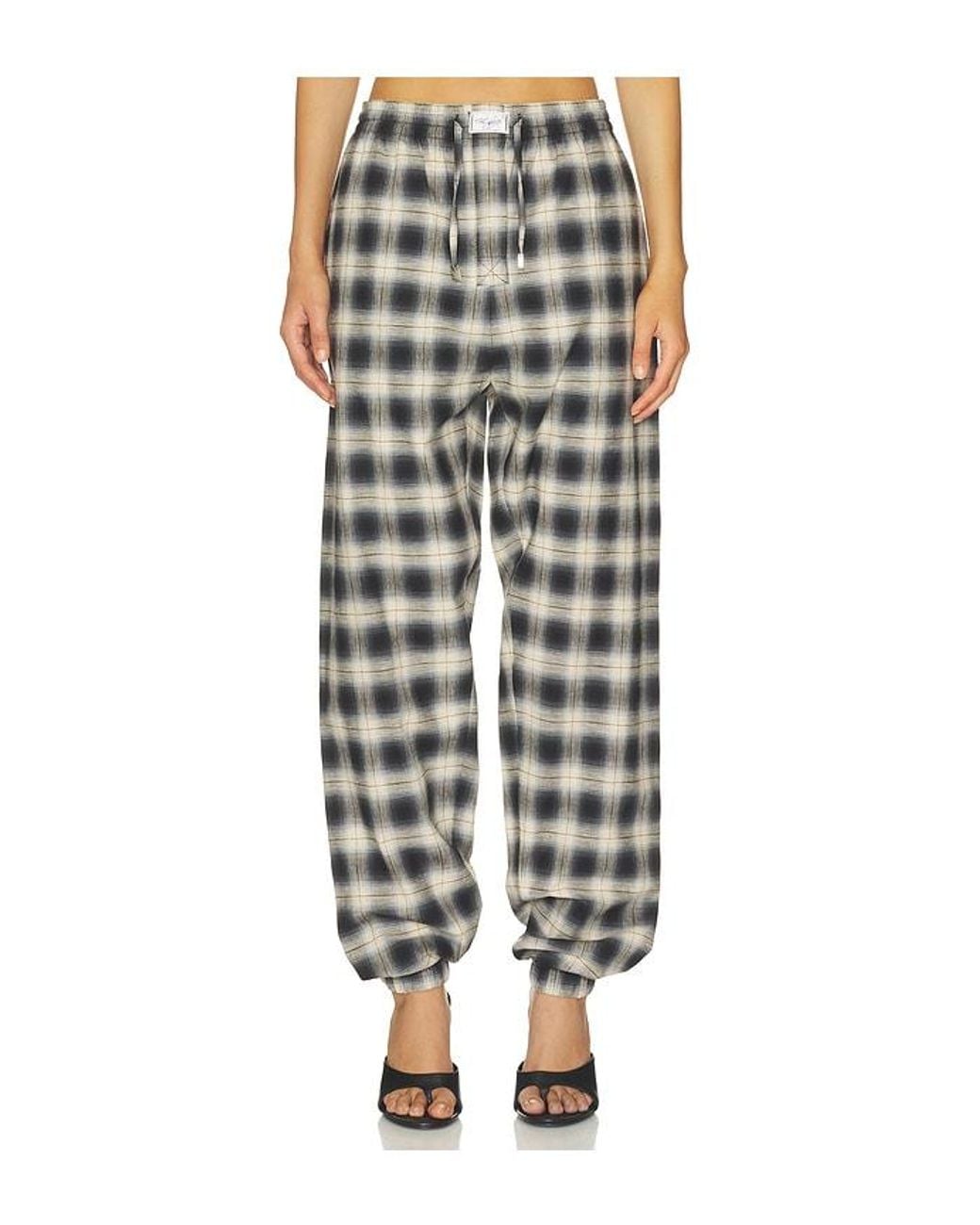 The Attico Black Long Check Pant