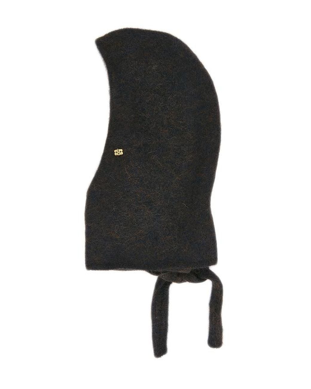 Ganni Black Brushed Mohair Balaclava