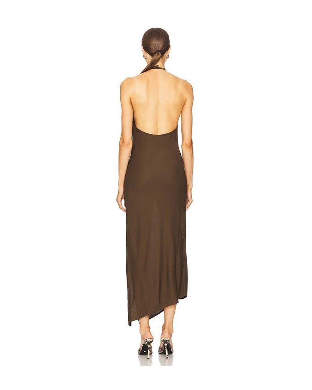 The Attico White Halter Neck Gown