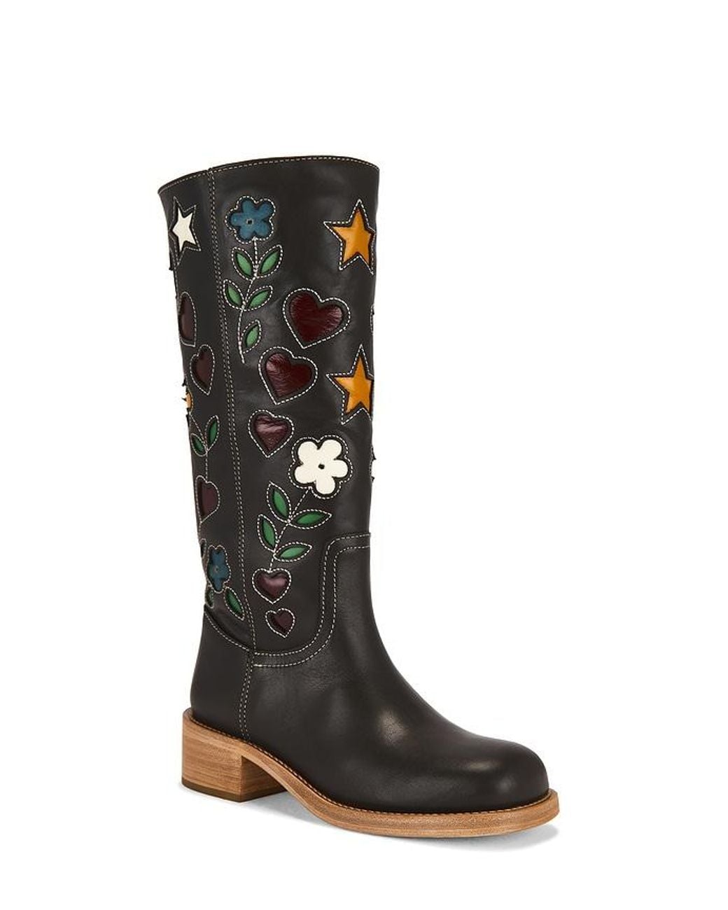 Steve Madden Black Riggs Floral Boot