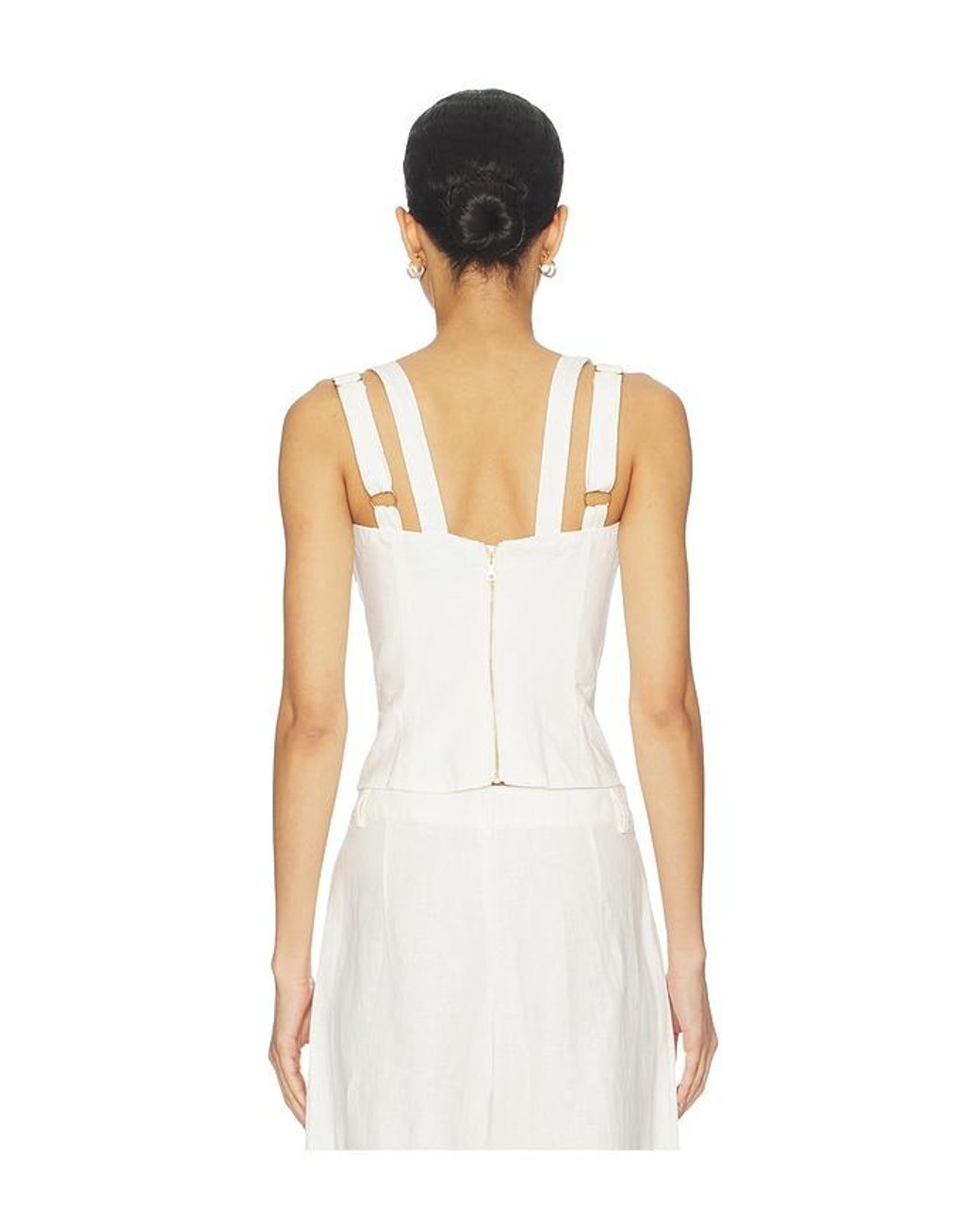 Bardot White Serafina Linen Corset Top