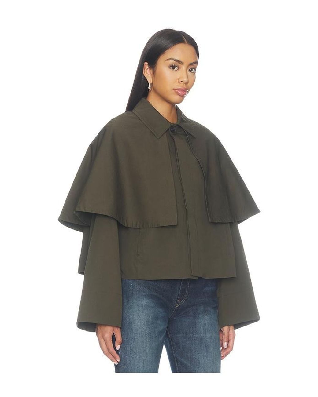 FRAME Black The Paddock Cape Jacket