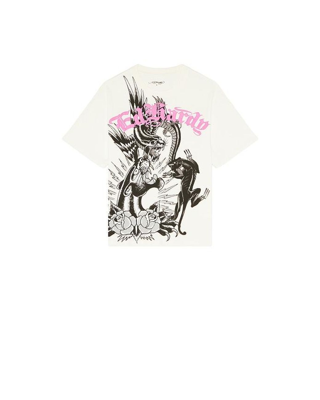 Ed Hardy Gray Panthers Boxy Tee for men