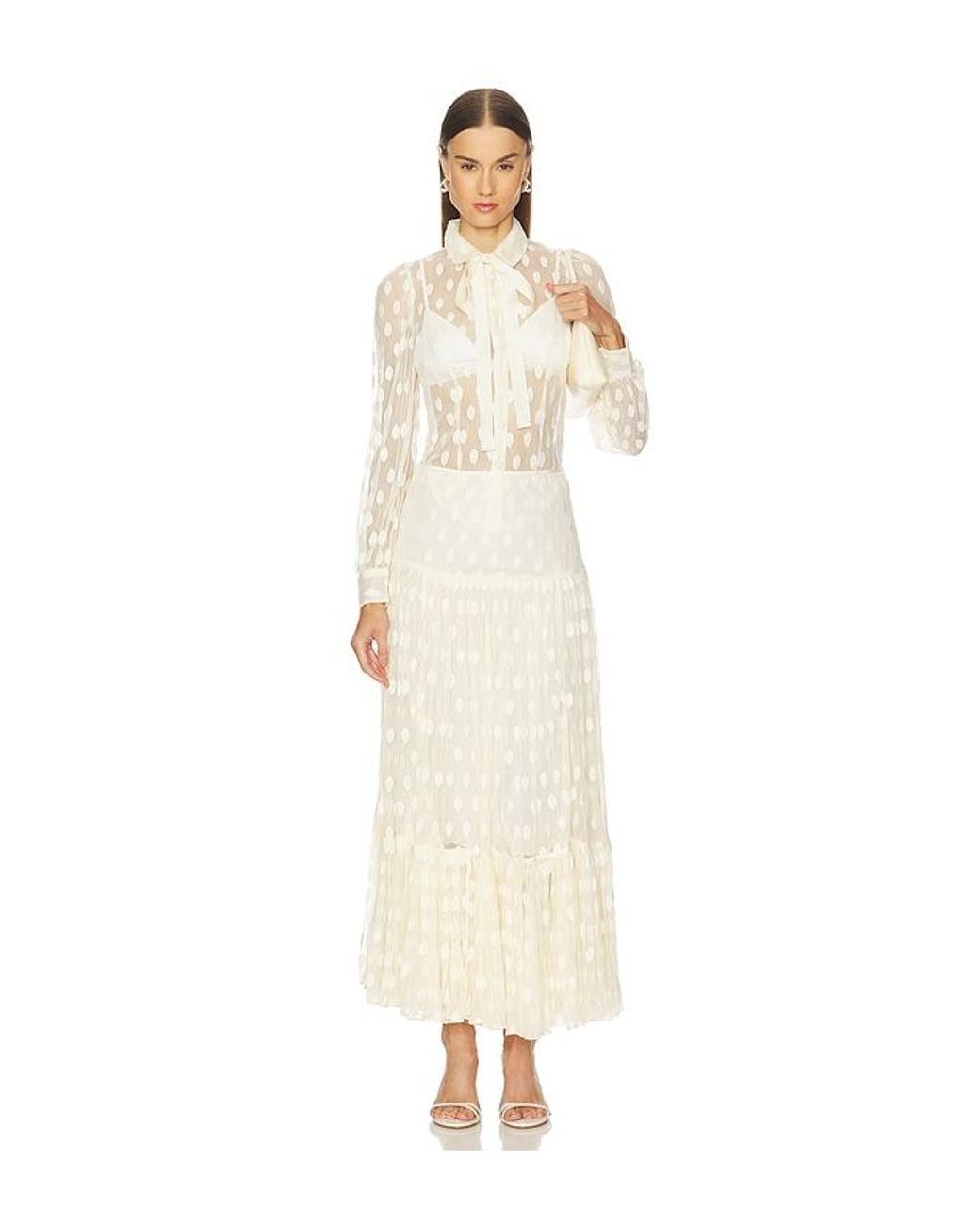 Ulla Johnson Natural Vera Lace High Waist Maxi Skirt