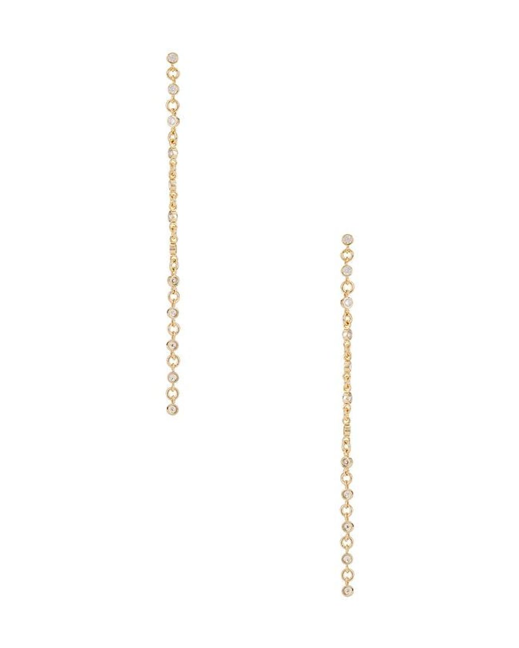 Ettika White Dainty Linear Crystal Earrings
