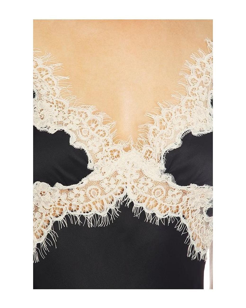 Alice + Olivia Blue Julietta Hi Slit Lace Trim Maxi Slip Dress