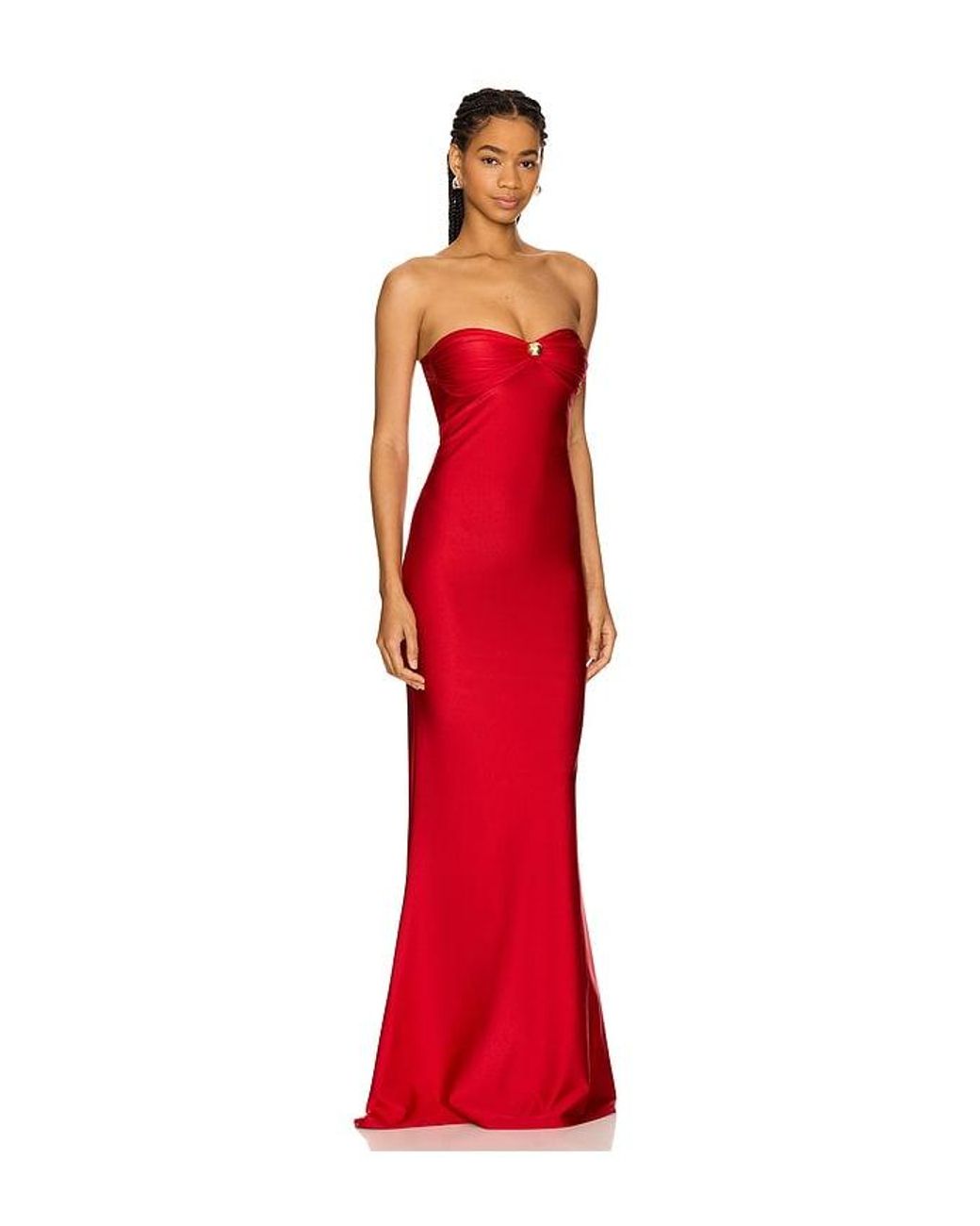 Shani Shemer Red Cascade Maxi Dress