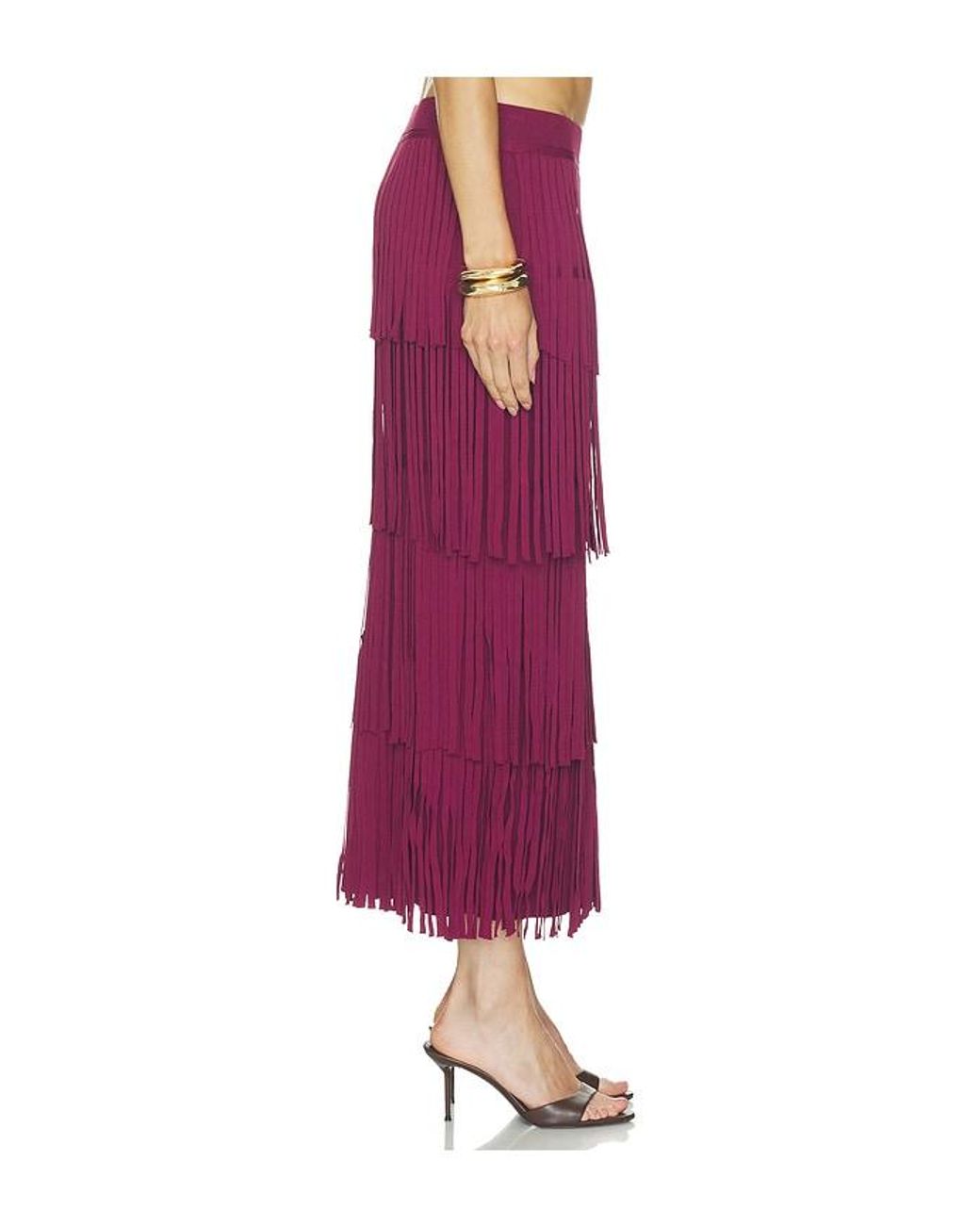 Simon Miller Red Za Za Knit Fringe Skirt