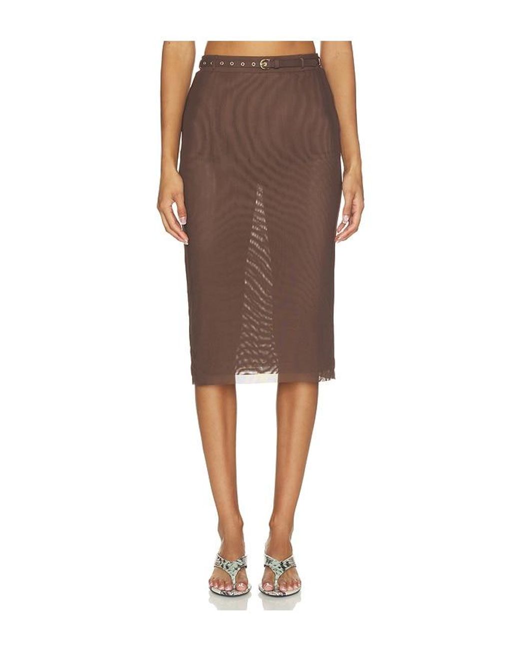 AFRM Brown Reed Skirt