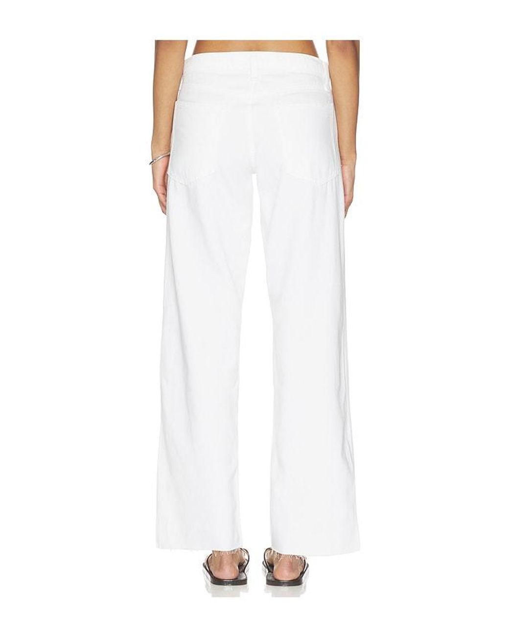Rag & Bone White Featherweight Cam Low-Rise Full Straight Jeans