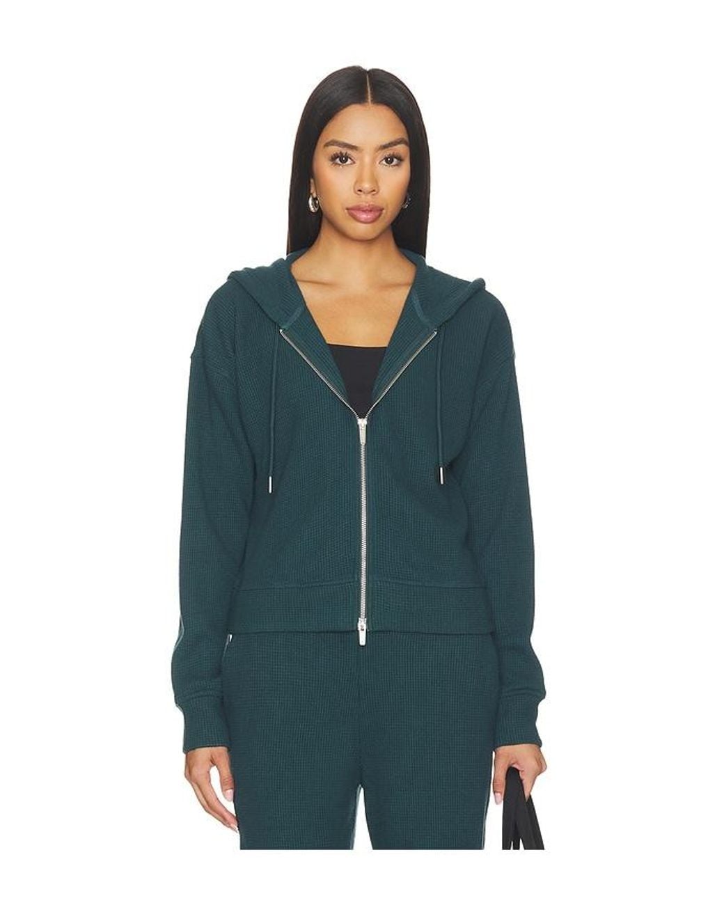 Beyond Yoga Blue Rest Day Waffle Hooded Jacket