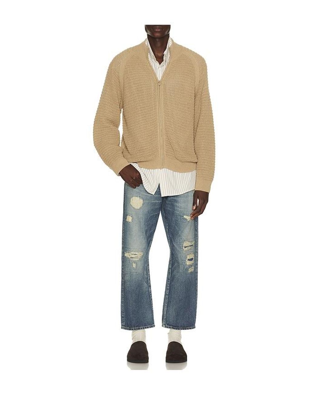 Beams Plus Blue 5 Pocket Classic Denim Repair for men