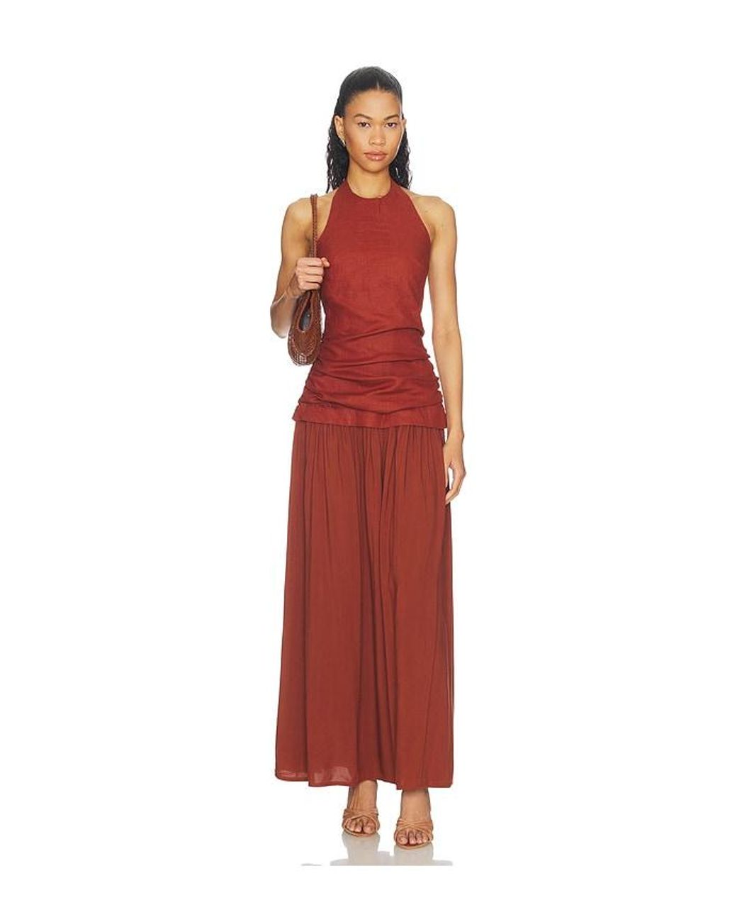 Faithfull The Brand Red Tali Maxi Dress