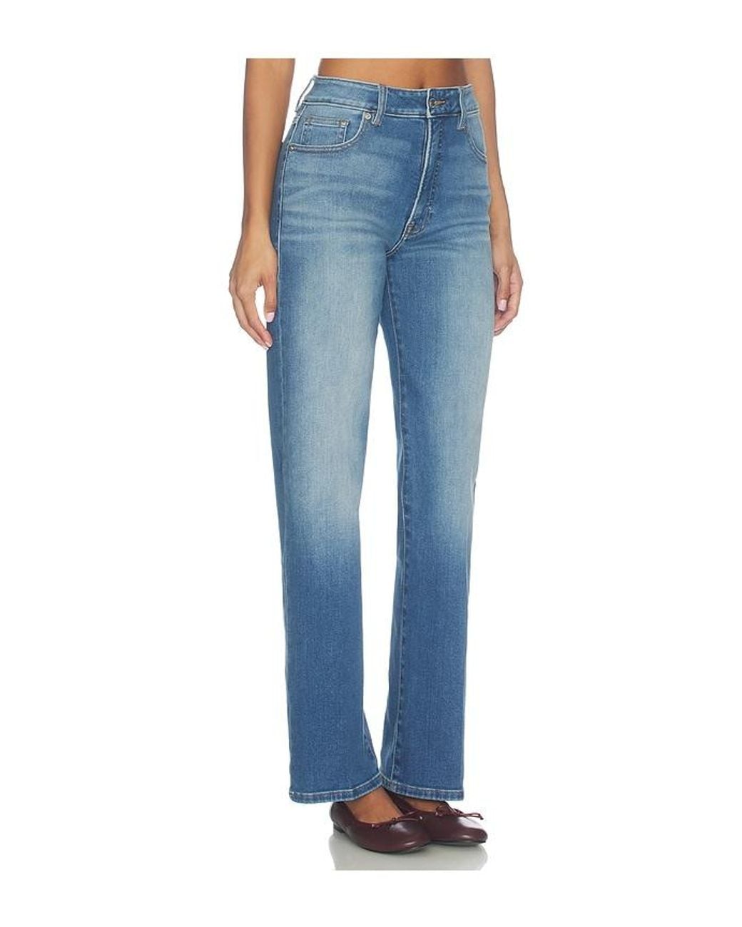GOOD AMERICAN Blue Soft Tech Good True Straight Jeans