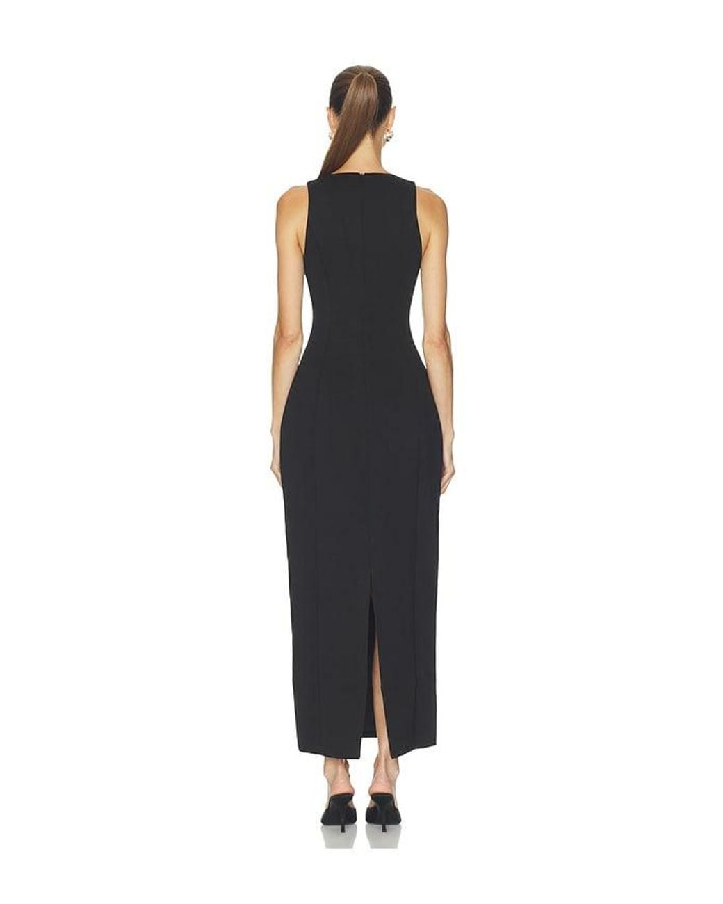 Odd Muse Black Cotton Mix Volume Midi Dress