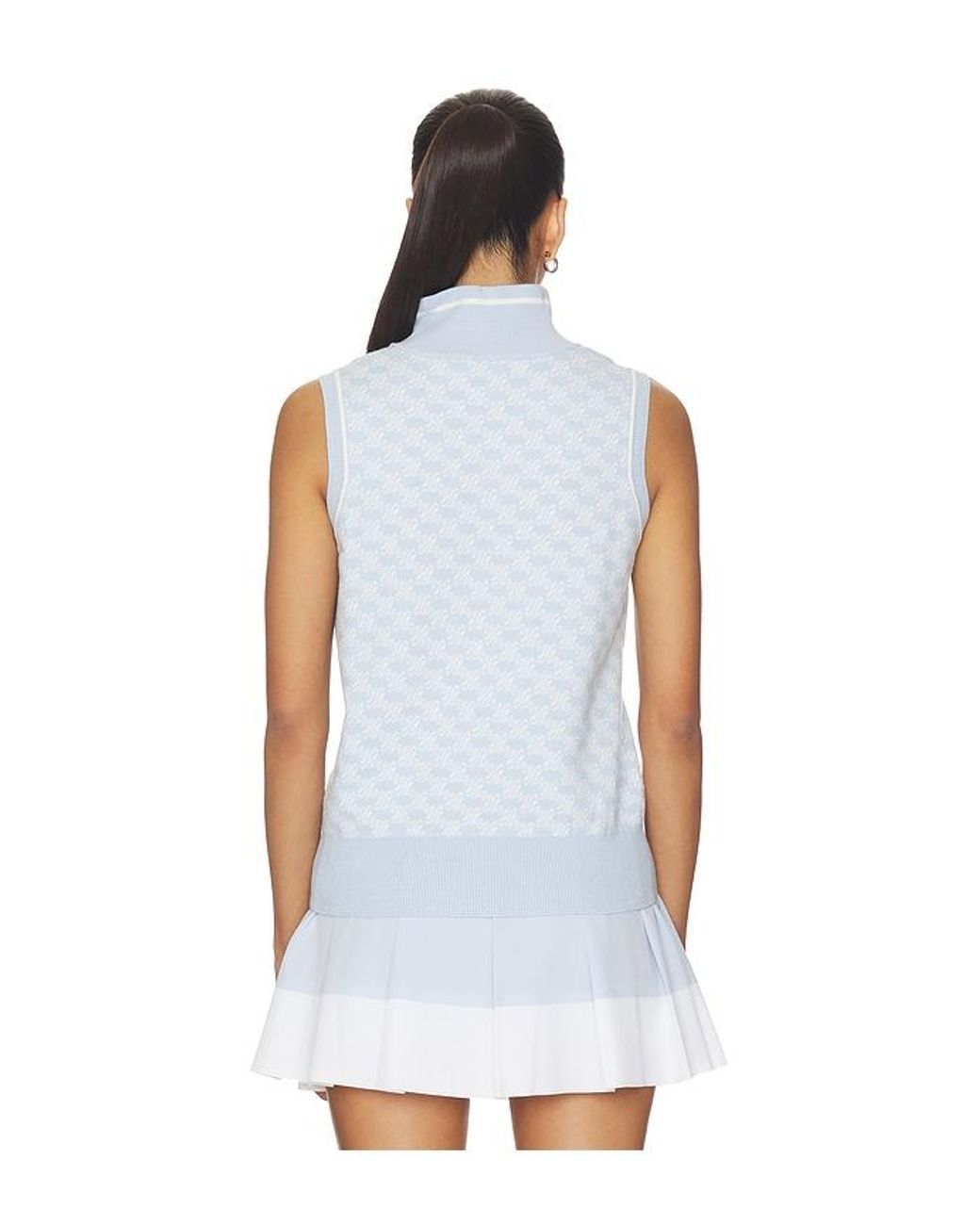 Varley White Vincent Half Zip Knit Top