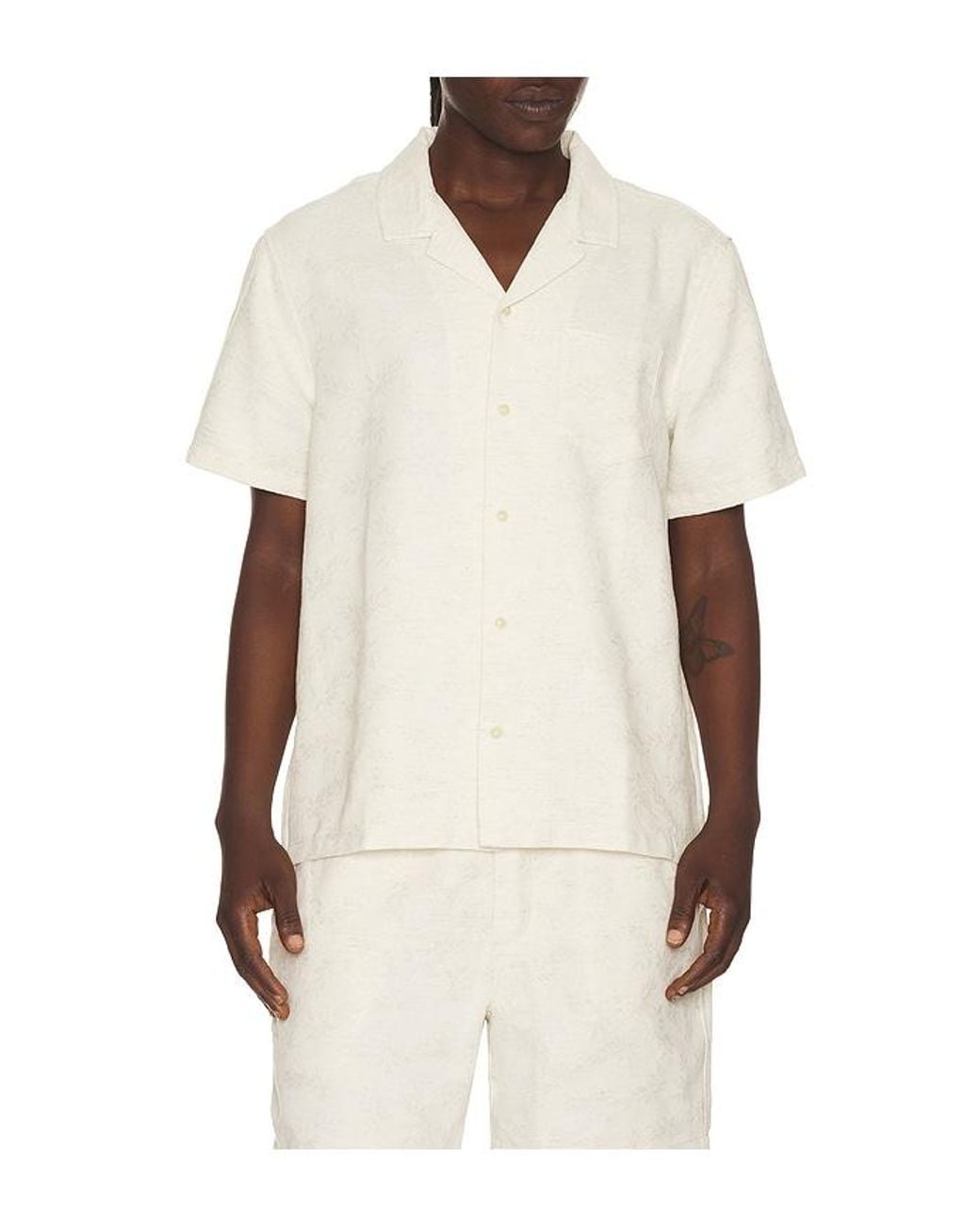 Marine Layer Natural Jacquard Resort Shirt for men