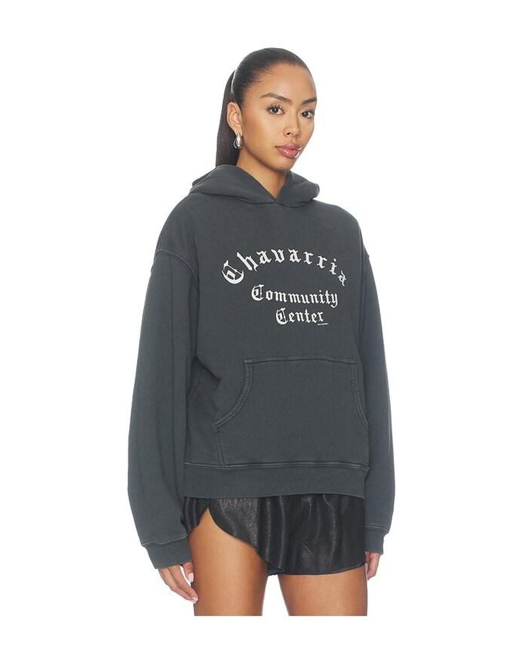 Willy Chavarria Blue Community Center Shrunken Po Hoodie