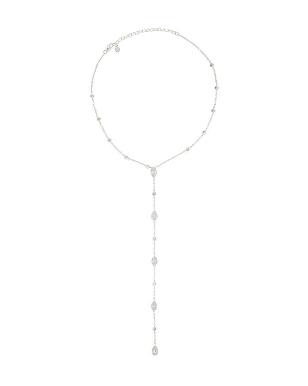 Ettika White Marquise Crystal Lariat Necklace
