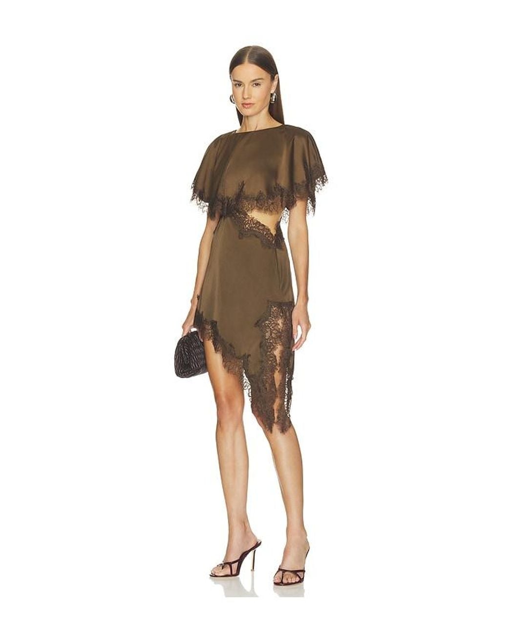 MORE TO COME Natural Gabriella Cutout Mini Dress