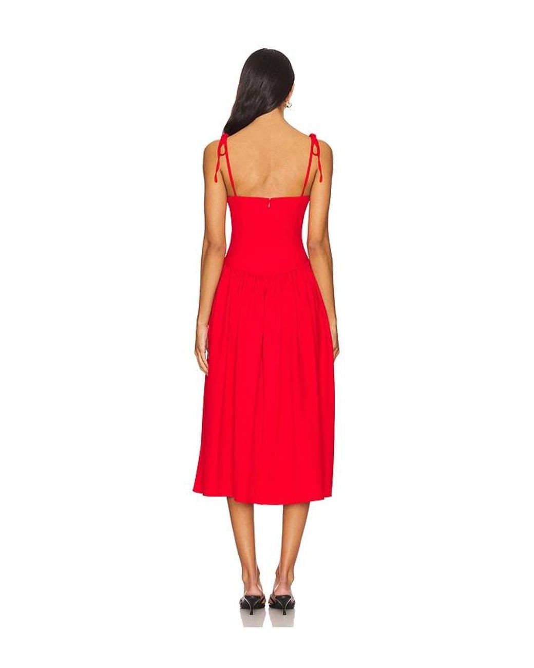 MORE TO COME Red Theresa Midi Corset Dress