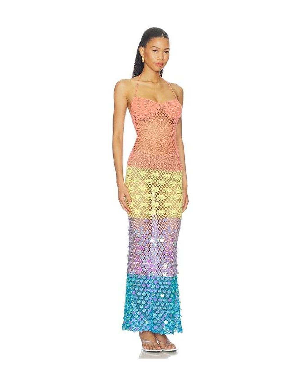 superdown White Hildie Crochet Maxi Dress