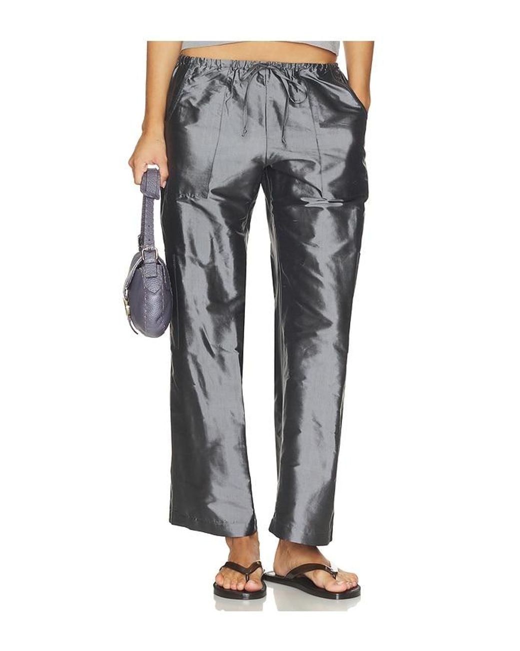 DONNI. Black The Taffeta Drawstring Cargo Pant