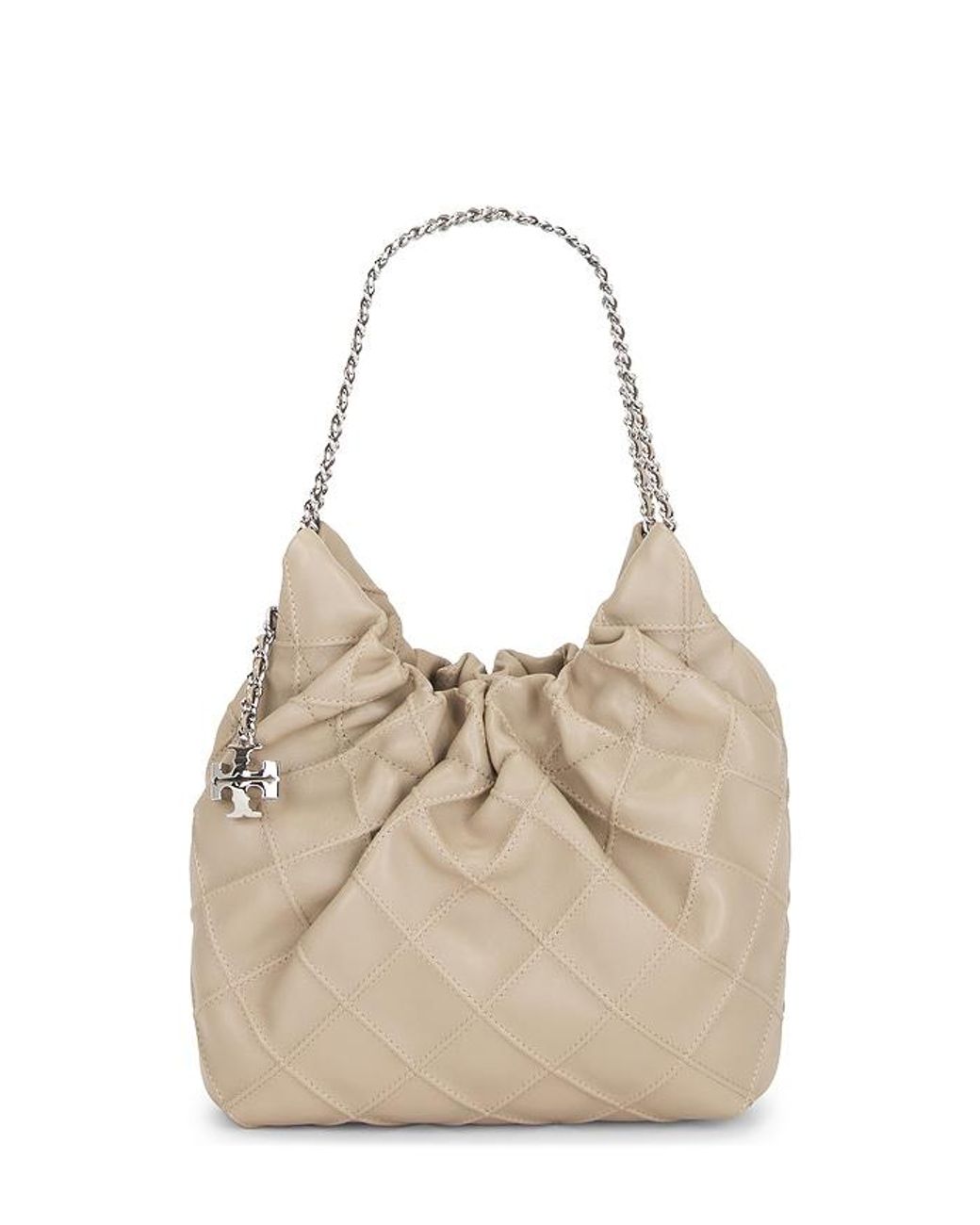 Tory Burch White Fleming Mini Hobo Bag