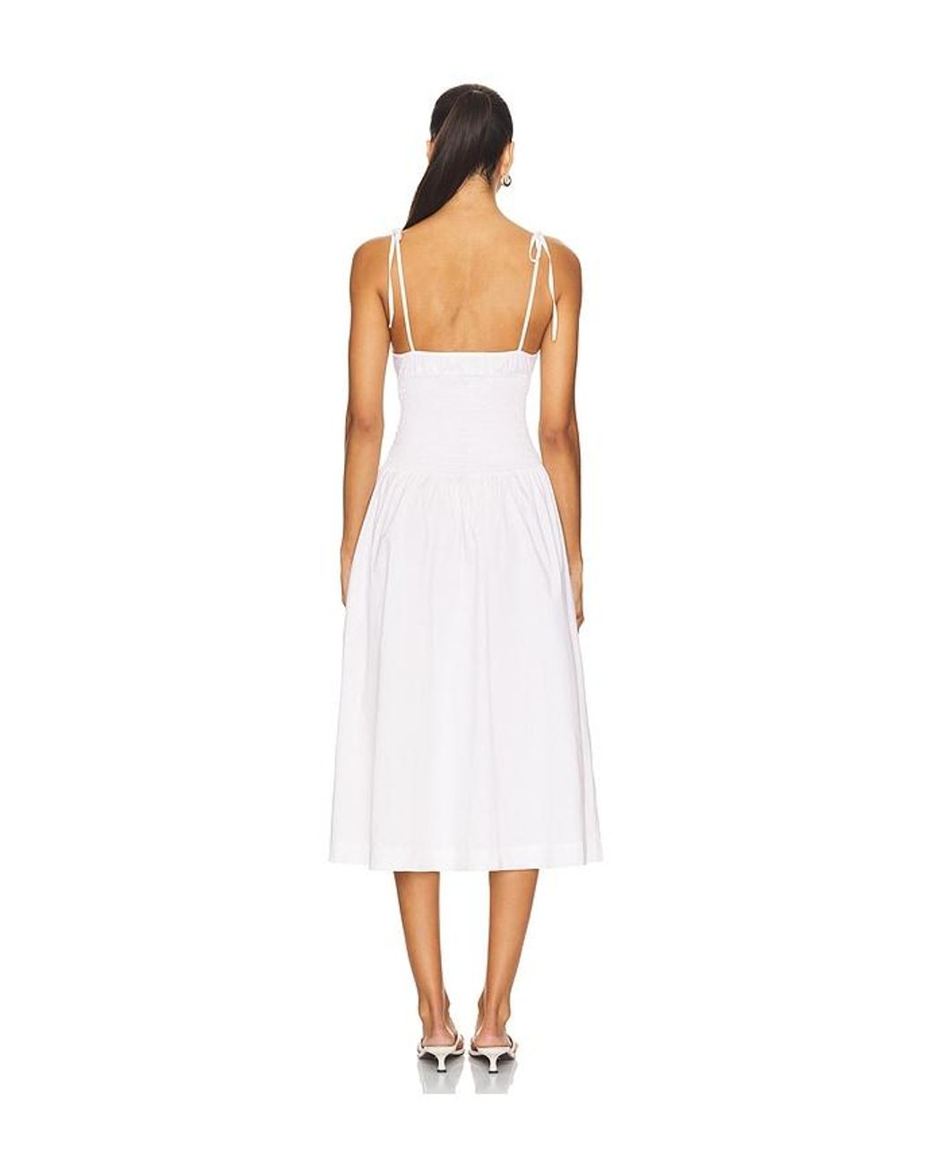 GUIZIO White Lura Midi Dress