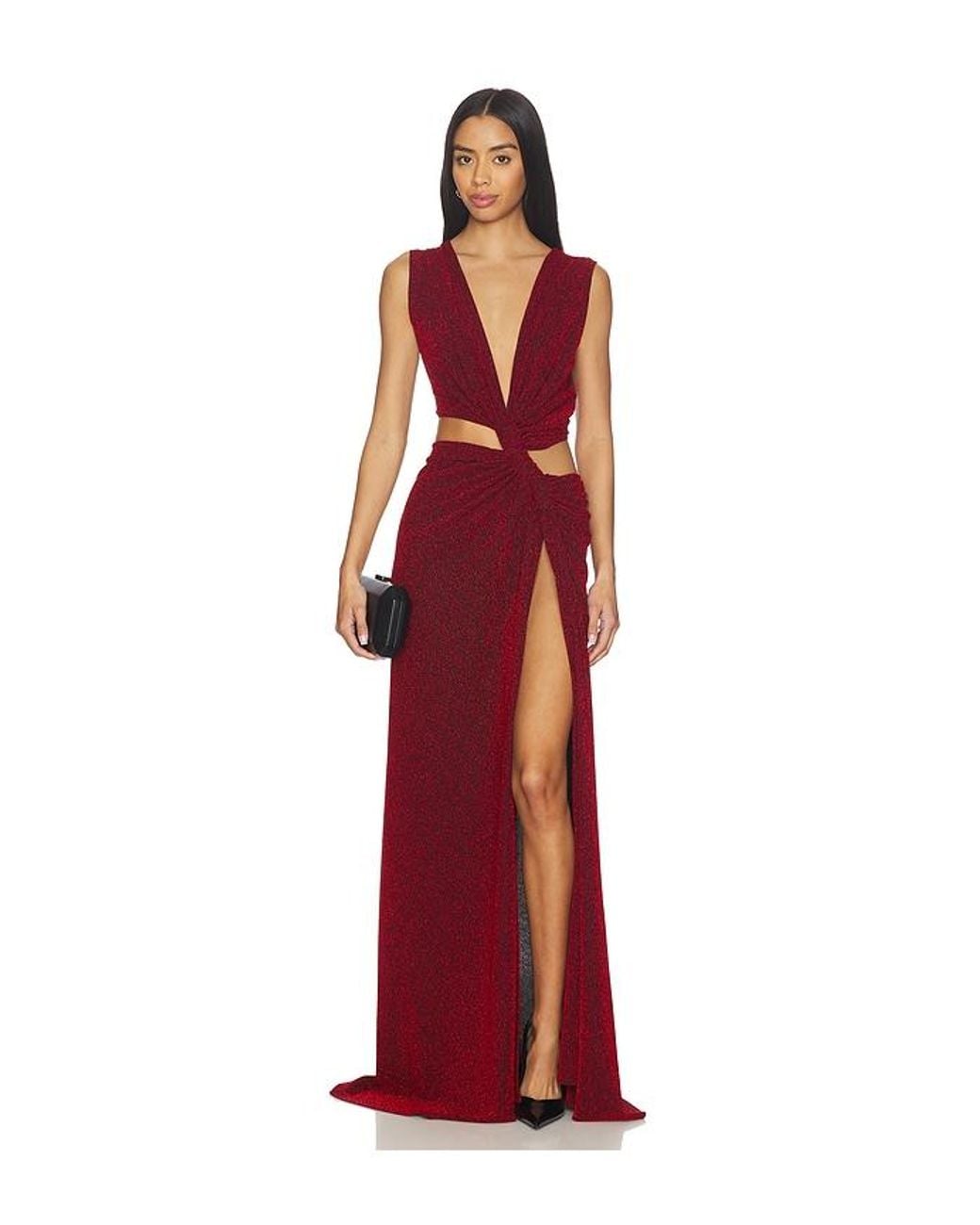 Sid Neigum Red Triple Loop Knit Dress