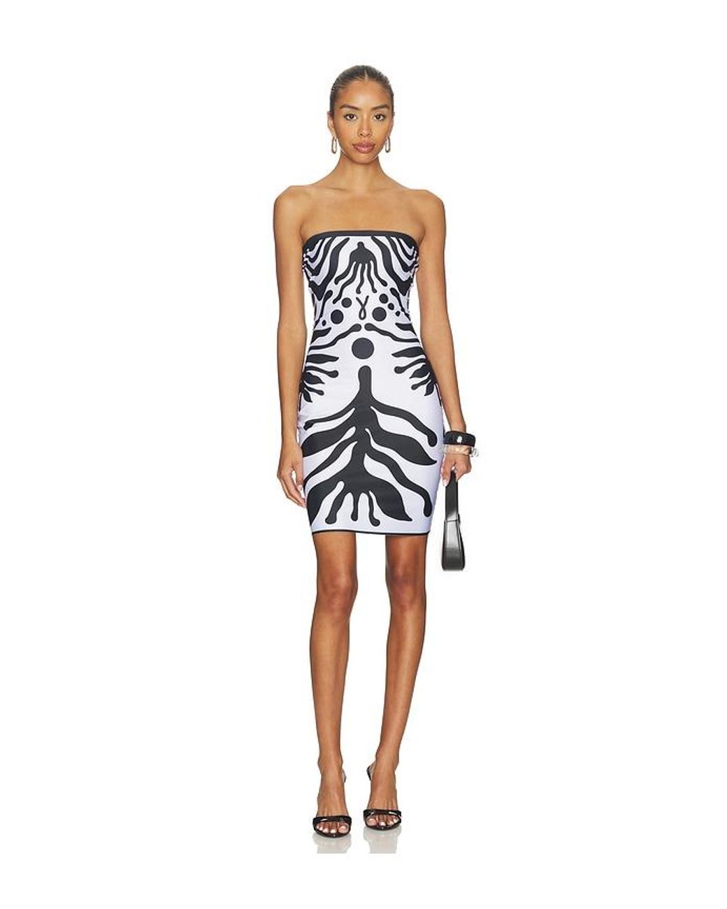 DI PETSA White Iris Lycra Mini Dress