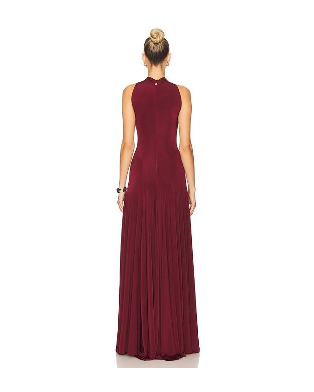 Ceren Ocak Red Draped Jersey Dress