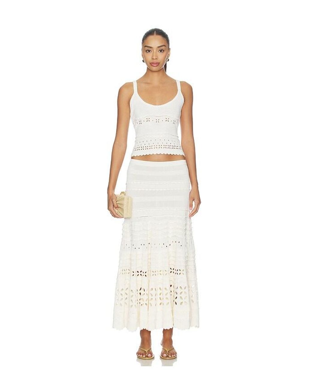 Ulla Johnson White Esme Eyelet Knit Camisole