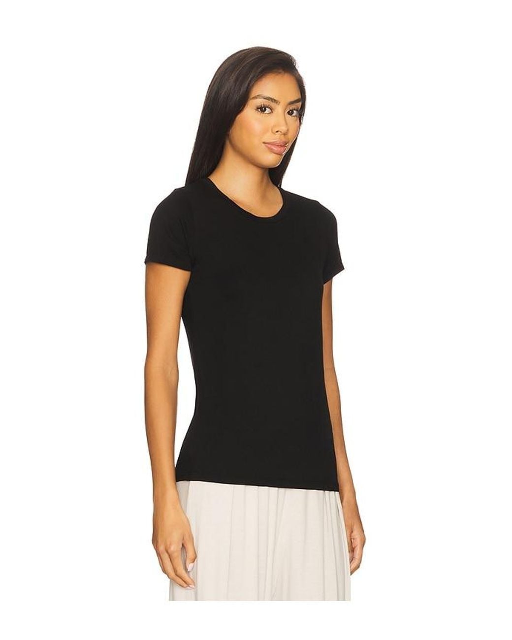 Michael Lauren Black Tucker Short Sleeve Fitted Tee