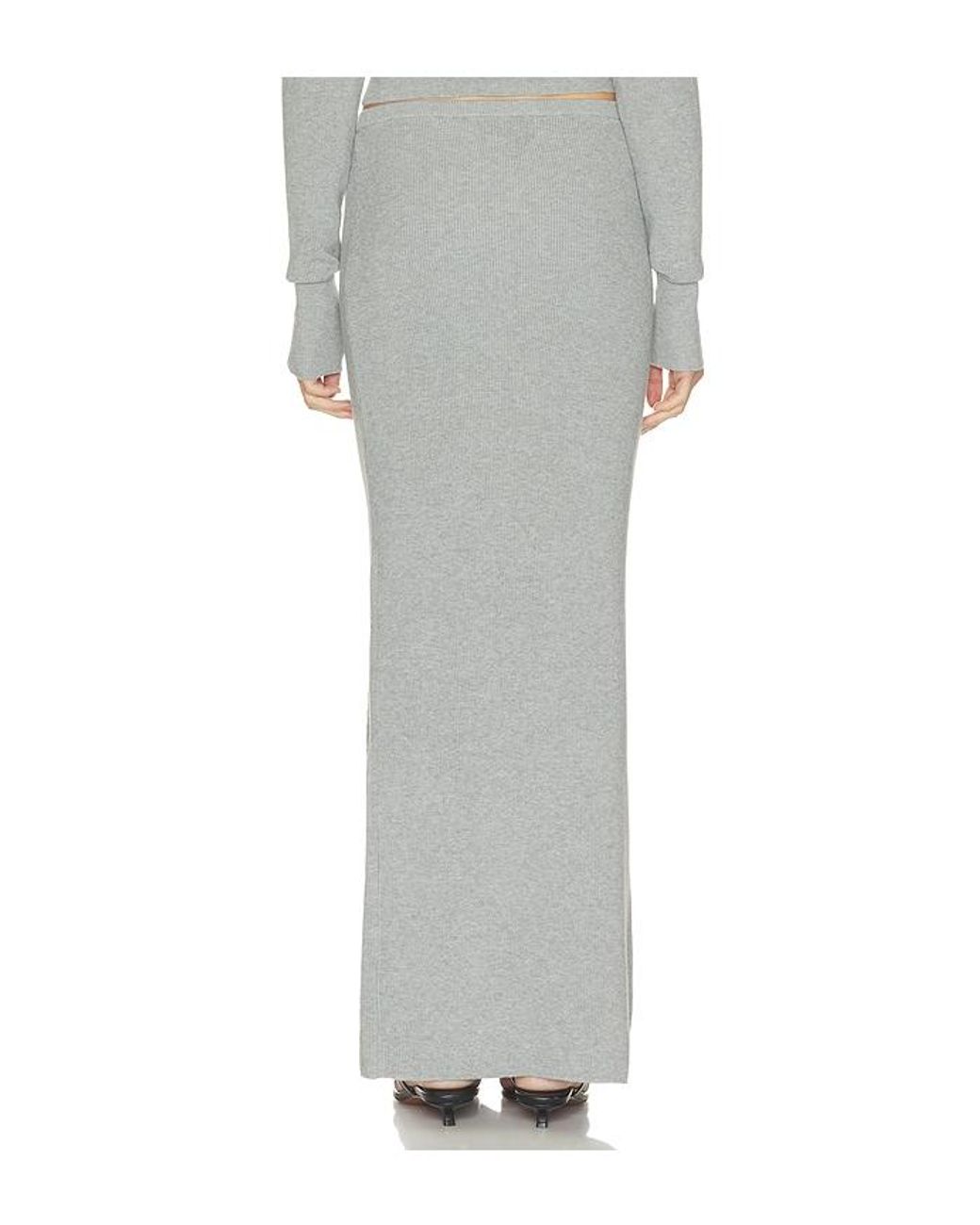 ALL THE WAYS Gray Brylee Knit Maxi Skirt