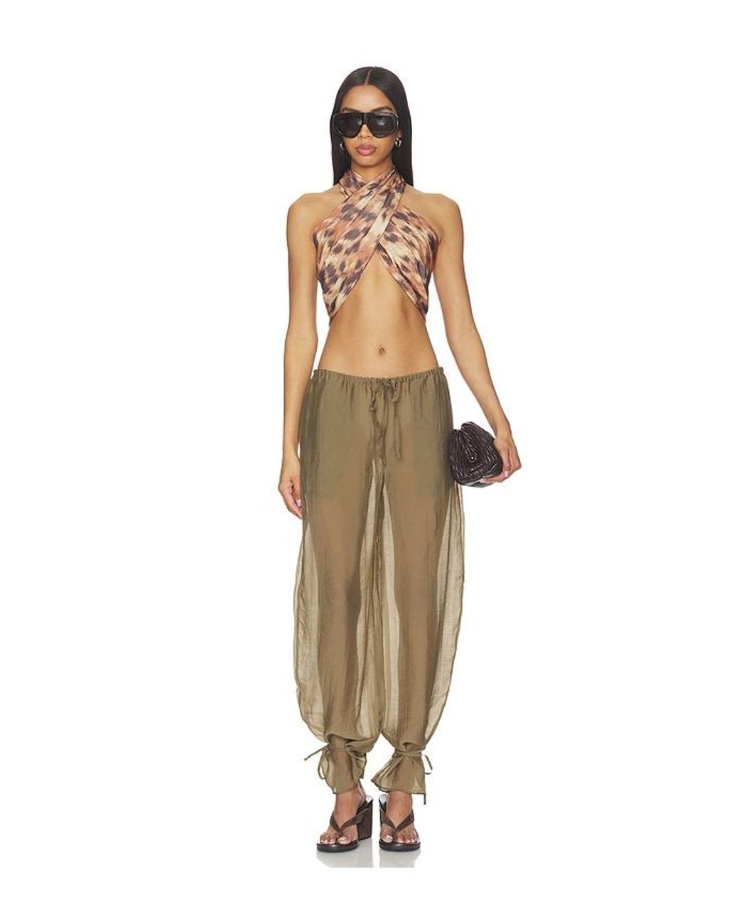 Ganni White Printed Wrap Scarf