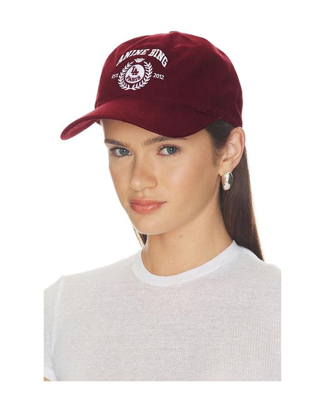 Anine Bing Red Jeremy Baseball Collegiate Cap