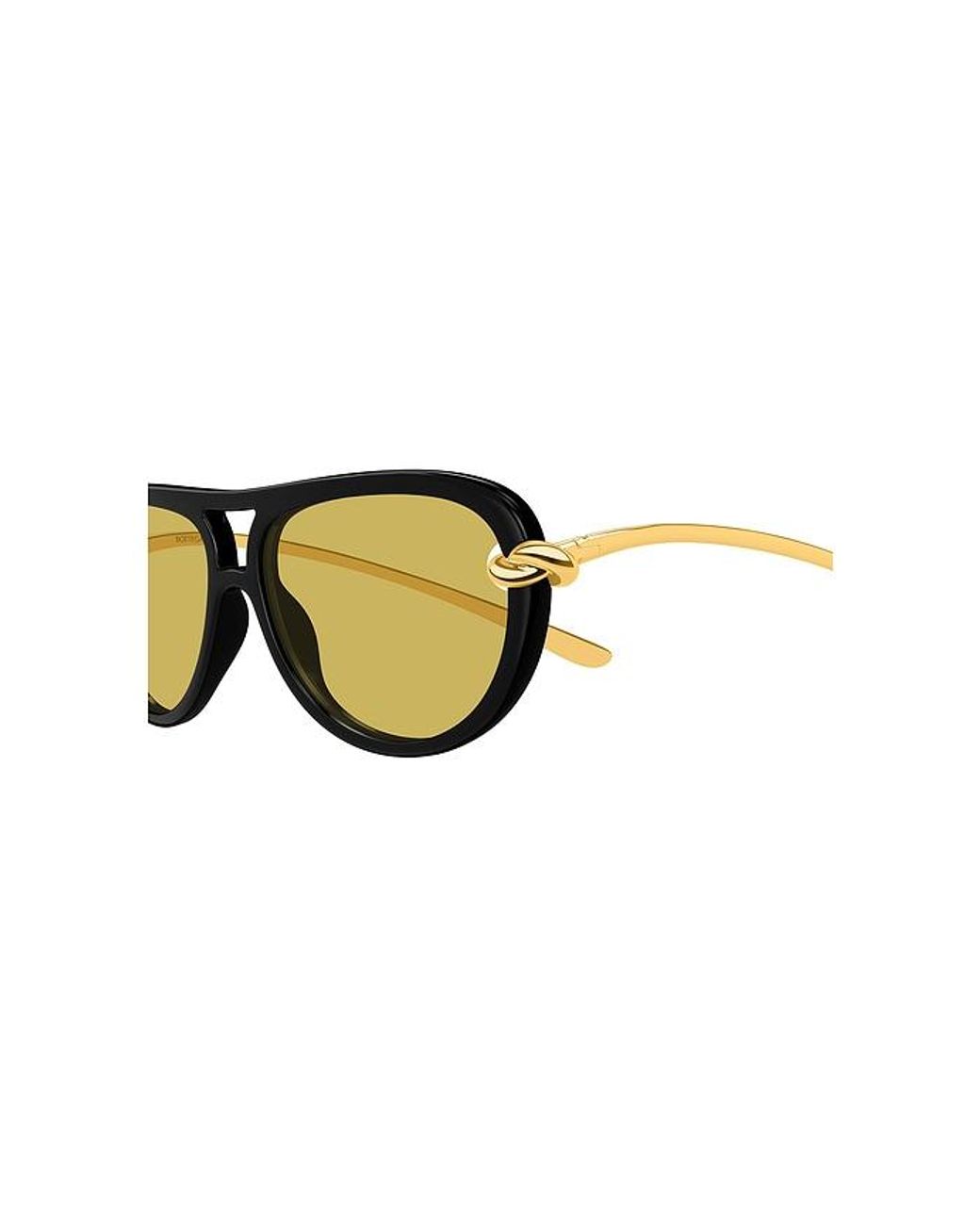 Bottega Veneta Yellow Oval Sunglasses