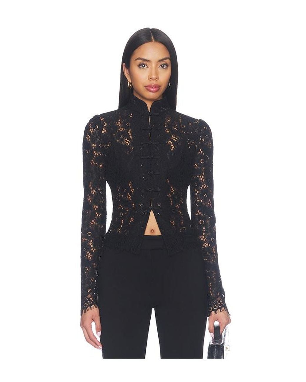 SAU LEE Black X Revolve Roberta Top
