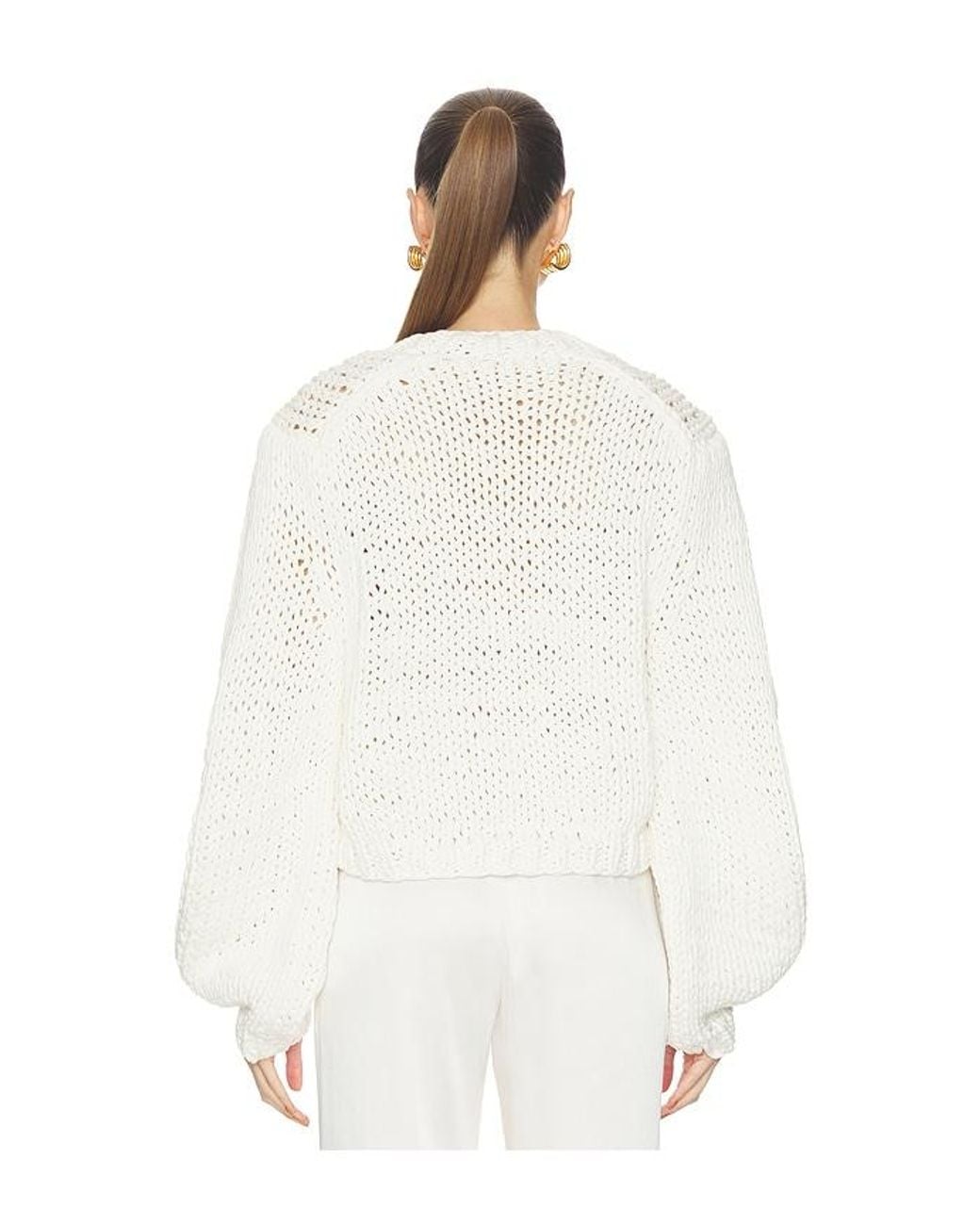 Cult Gaia White Trina Pullover Sweater