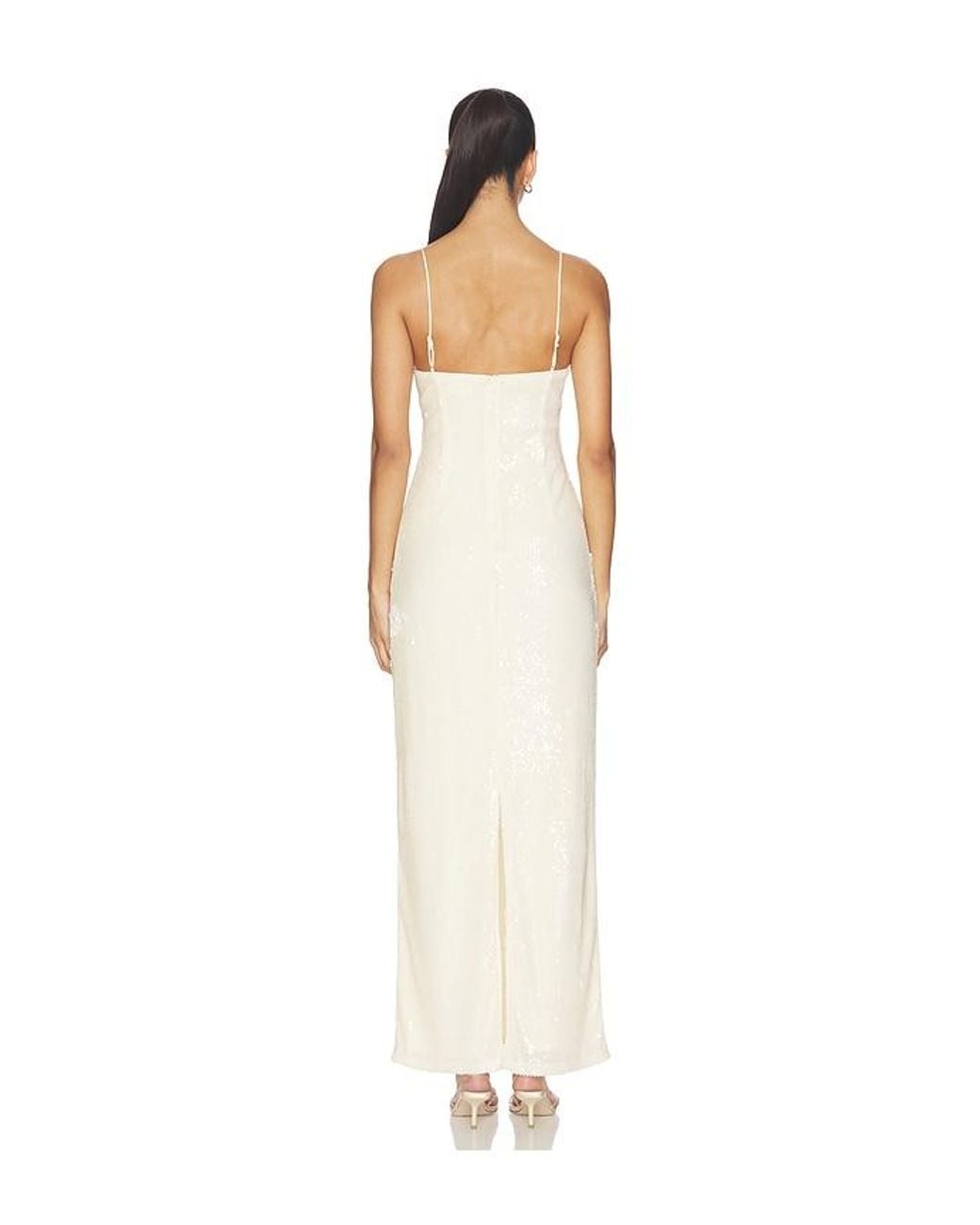 superdown White Jessie Sequin Maxi Dress