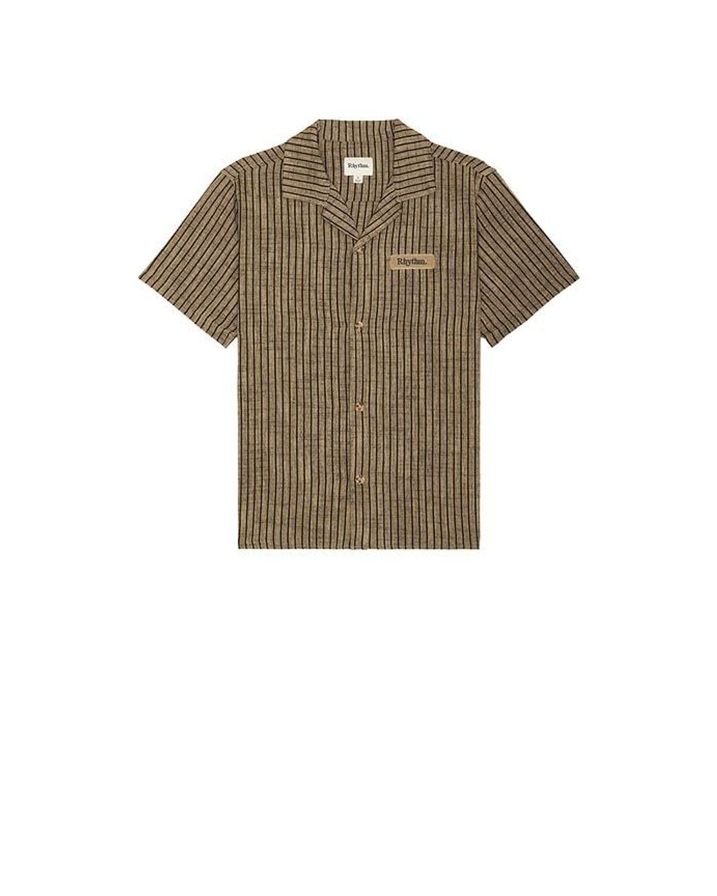 Rhythm Black Texture Stripe Shirt for men