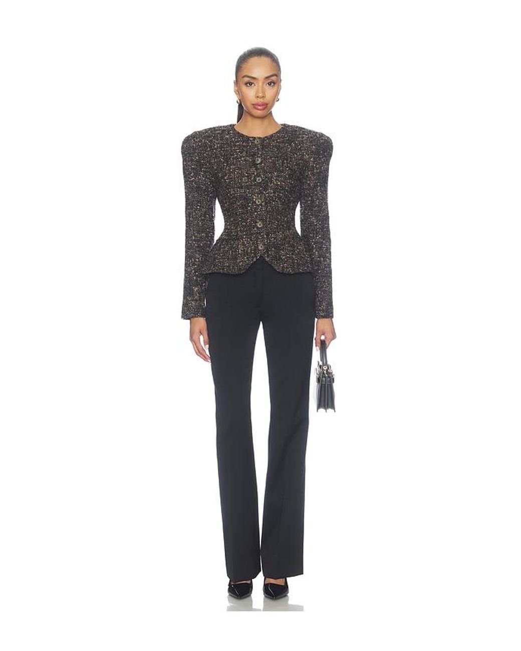 Balmain Blue Low Waist Satin Wool Pant