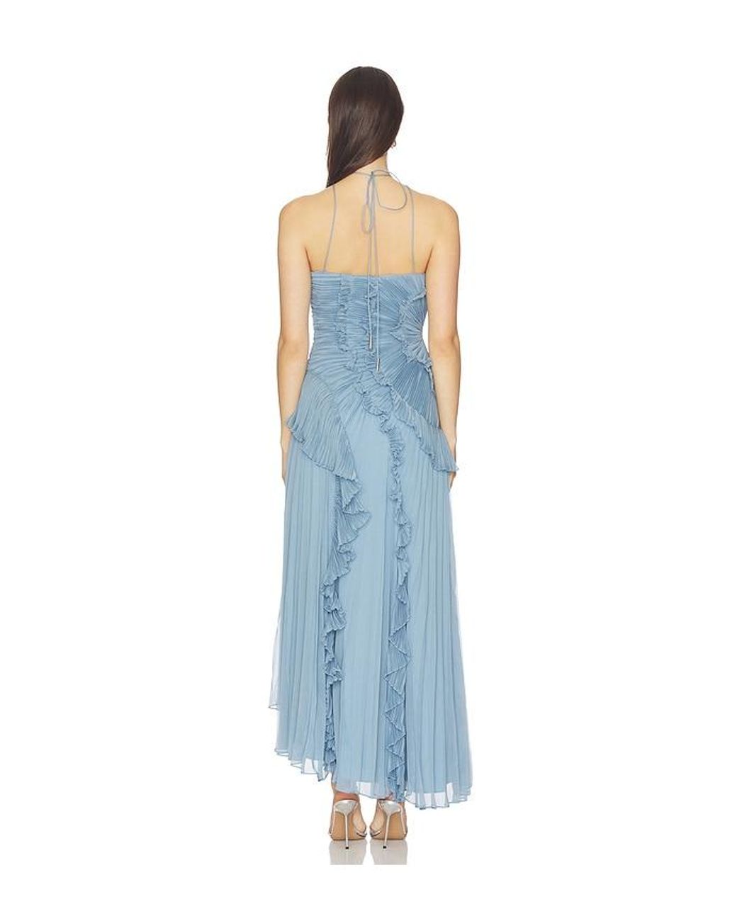 AMUR Blue Lorelie Halter Gown