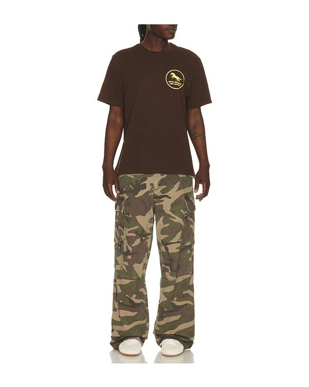One Of These Days Brown Painted Horse Tshirt for men