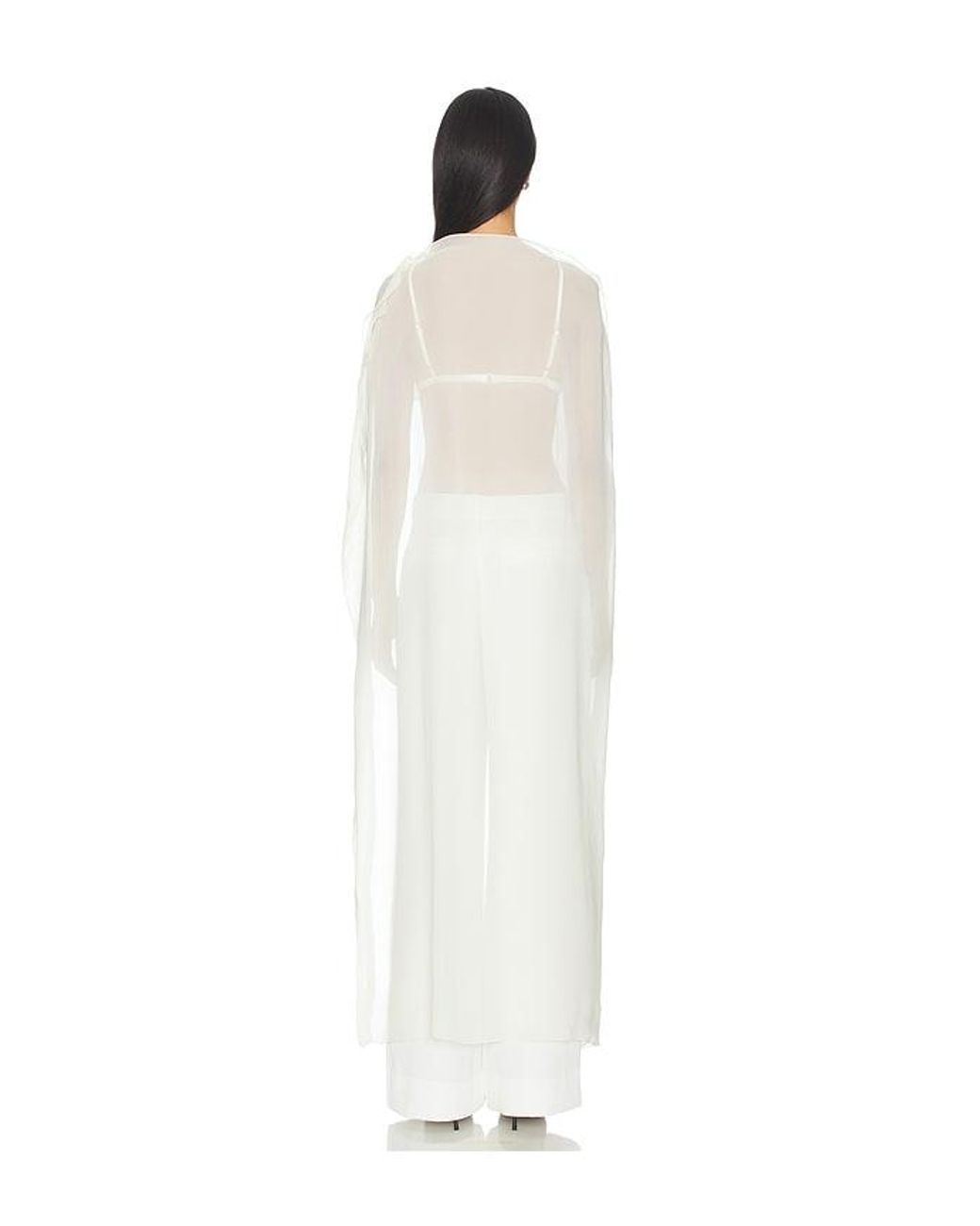 NonChalant Label White Chiara Silk Bra & Top Set