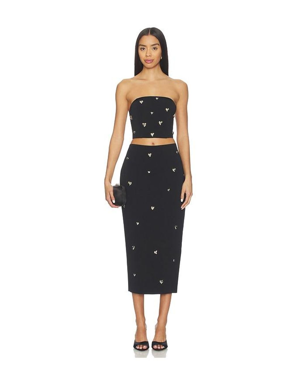 MILLY Black Heart Applique Tube Top